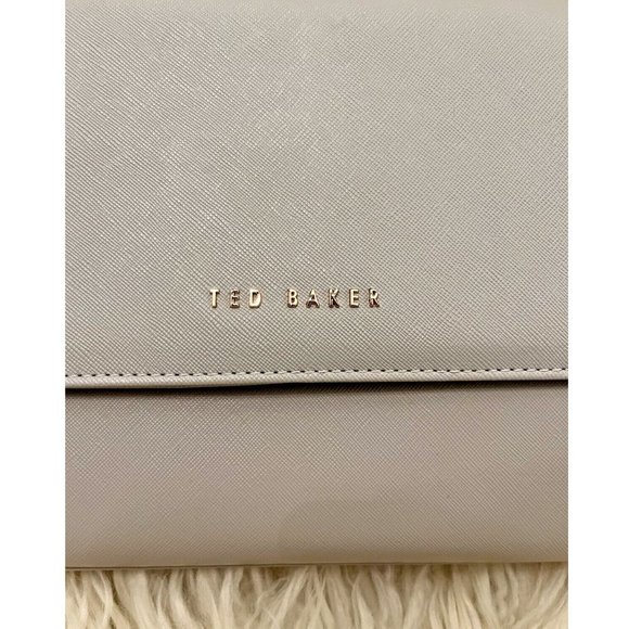 SOLD TED BAKER GREY GRAY ROSEGOLD HARDWARE CROSSBODY TOP HANDLE BAG PURSE - Picture 3 of 10